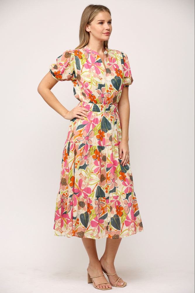 Floral Print Midi Dress