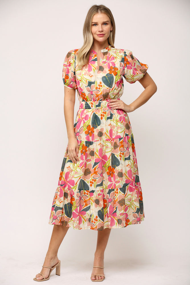 Floral Print Midi Dress