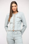Denim Braided Trim Jean Jacket
