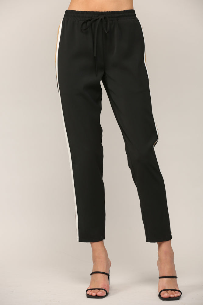 Highrise Black Stripe Jogger Pant