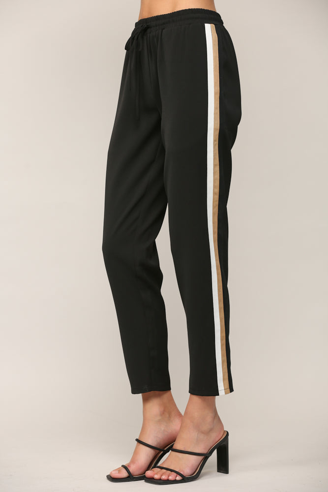 Highrise Black Stripe Jogger Pant