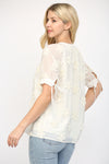 Off White Puff Sleeve Blouse