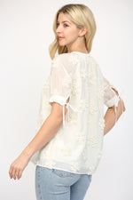 Off White Puff Sleeve Blouse