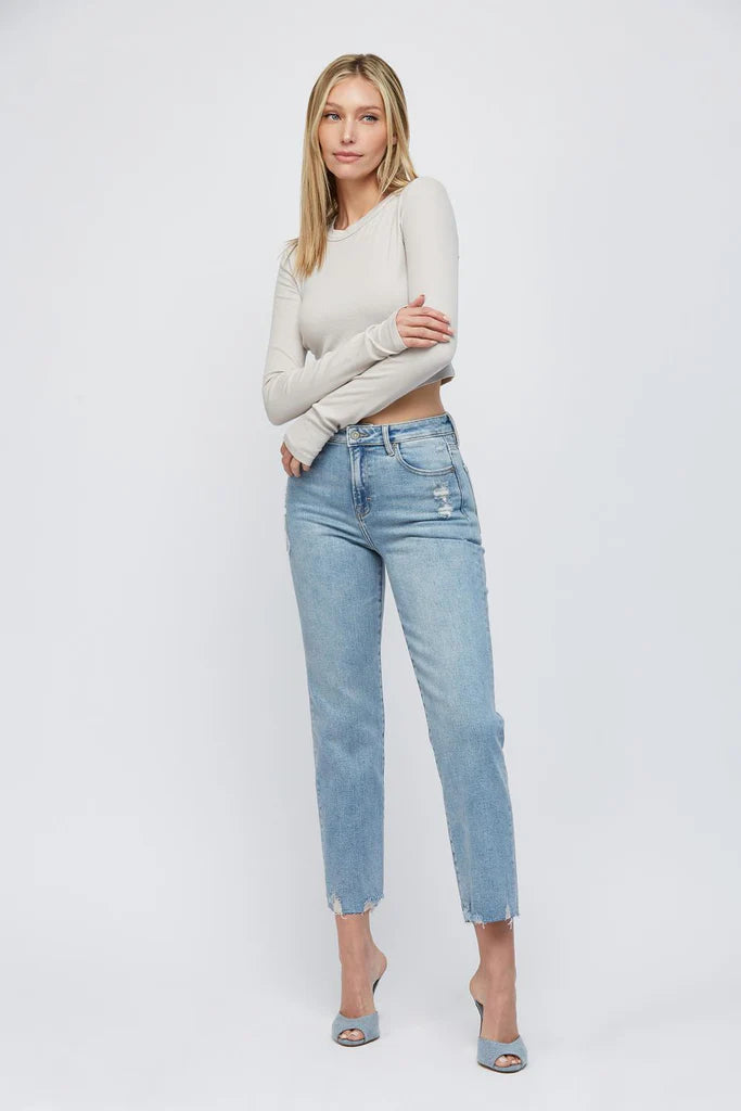 Tracey High Rise Cropped Straight Jean