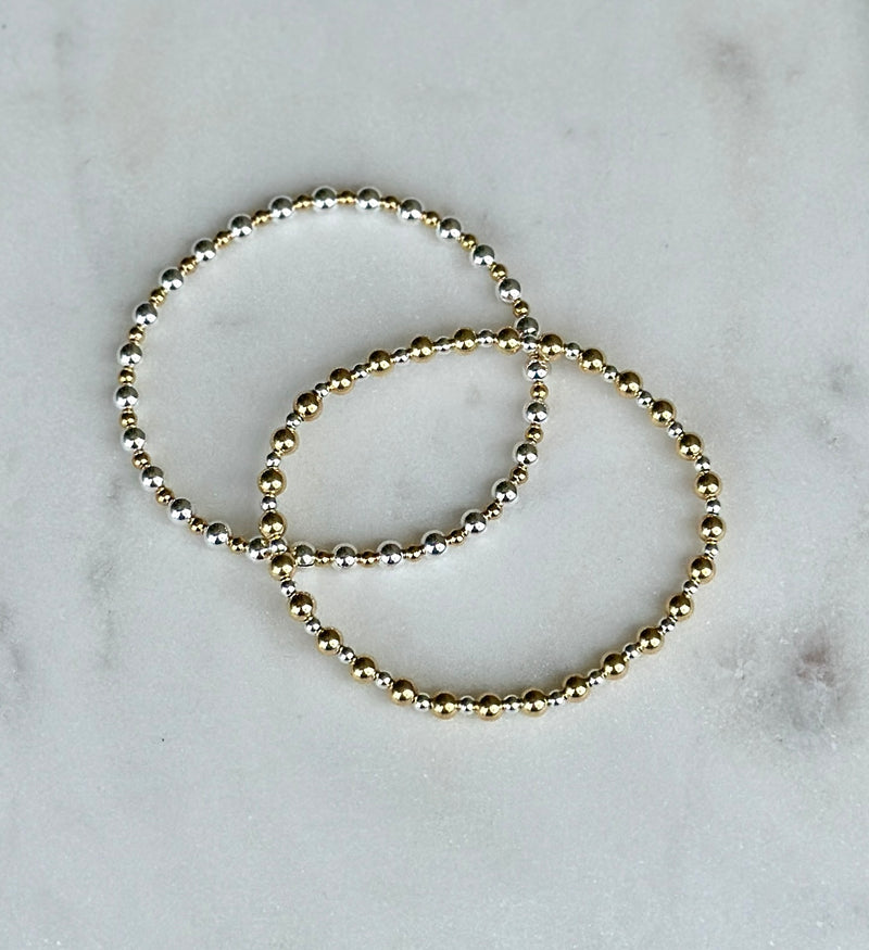Nicole Gold Filled and Sterling Silver Beaded Waterproof Bracelet