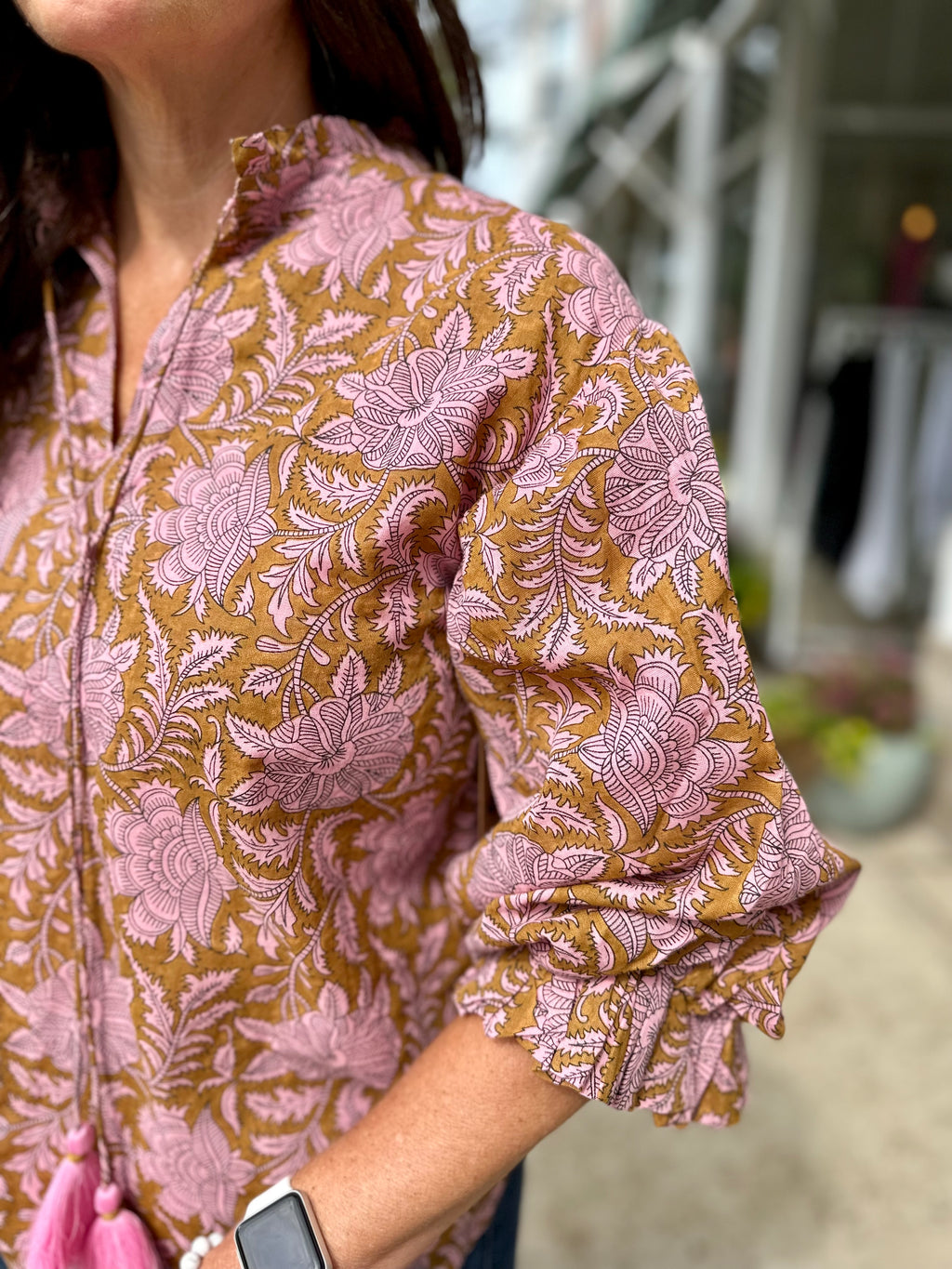 Block Print Gauze Top
