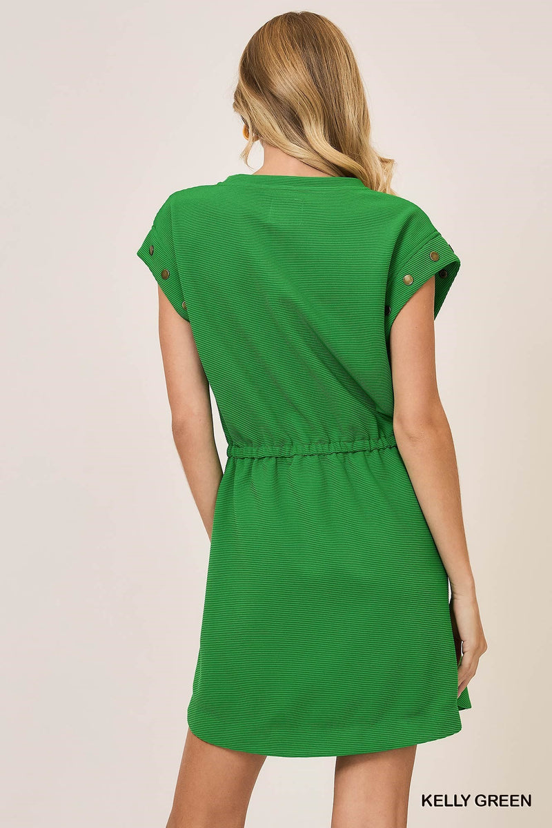 Kelly Green Ribbed Knit Dress