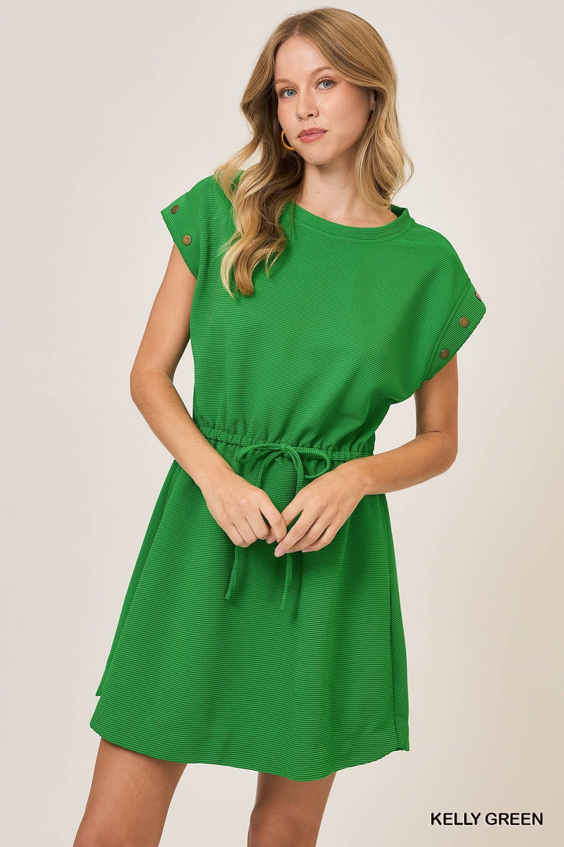 Kelly Green Ribbed Knit Dress