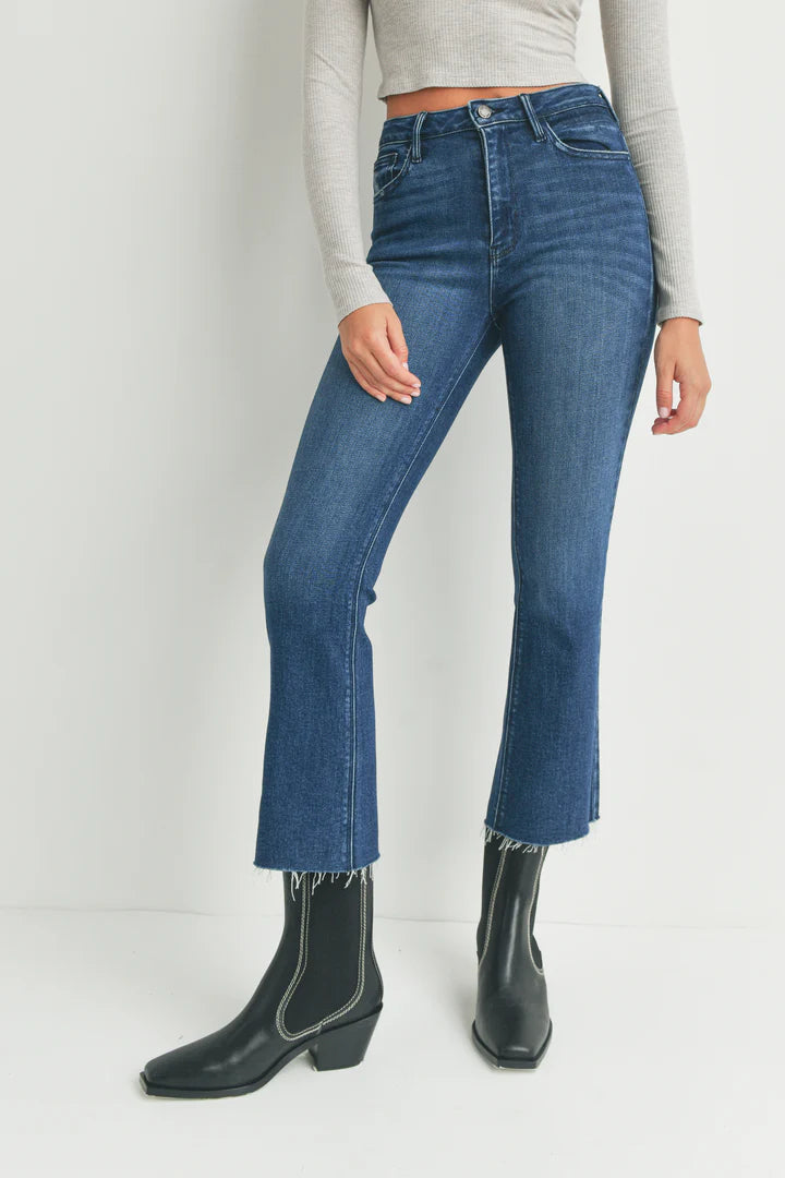 The Cropped Demi Flare Dark Jean