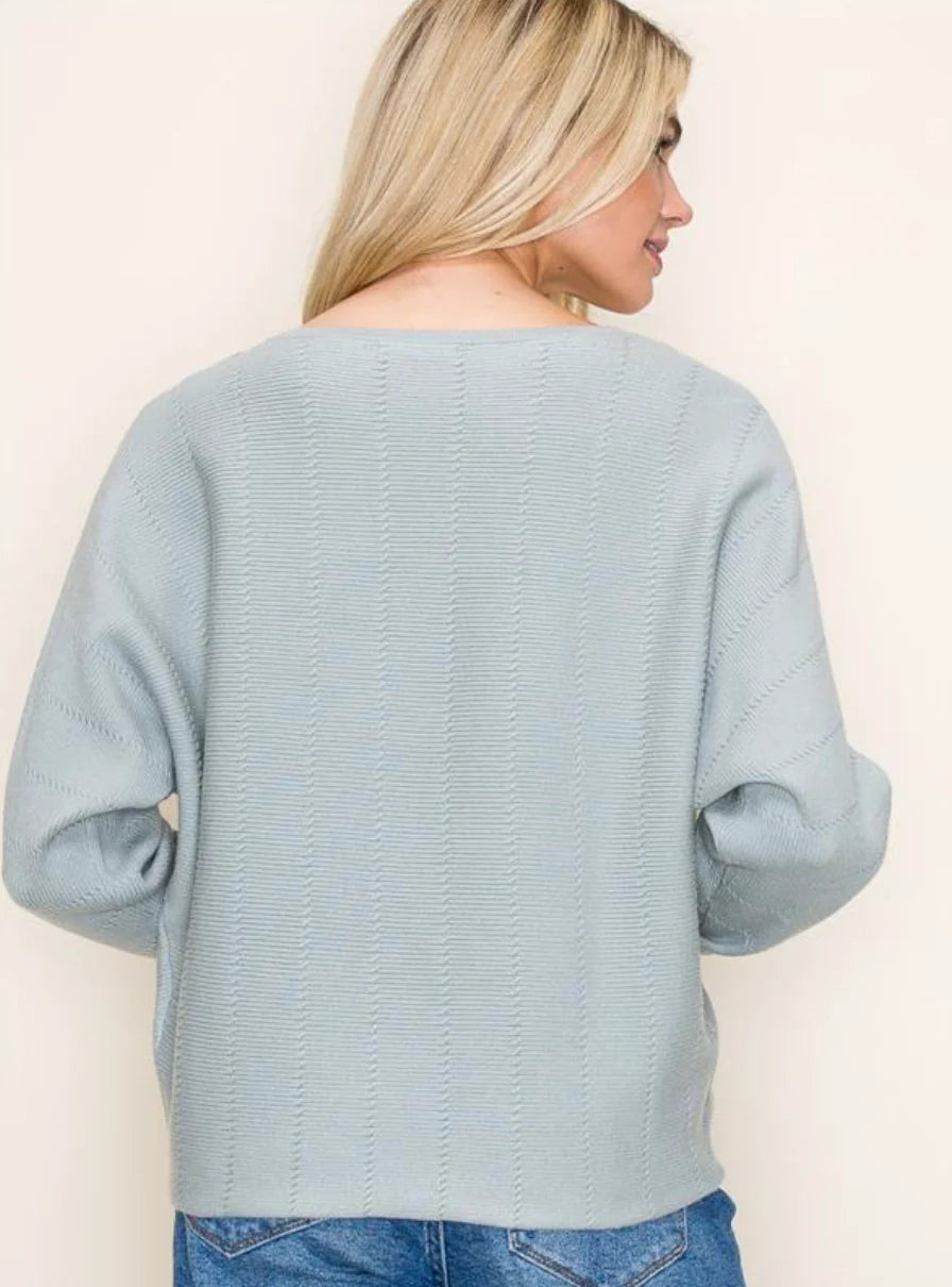 Textured Dolman Sleeve Sweater