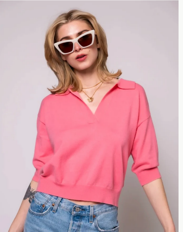 Plume Knitted Sweater in Pink
