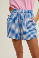 Gingham Blue Check Shorts