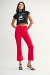Vintage Red Crop Flare Jean