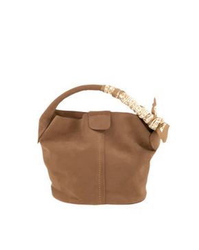 Tan Suede Small BC Handbag