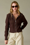 Mila Front Zip Chocolate Cardigan
