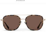 Gia Womens Square Aviator Sunglasses Tortoise