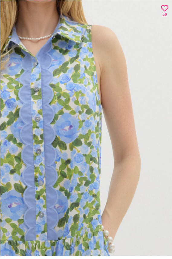 Floral Print Sleeveless Dreess