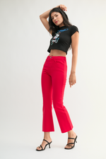 Vintage Red Crop Flare Jean