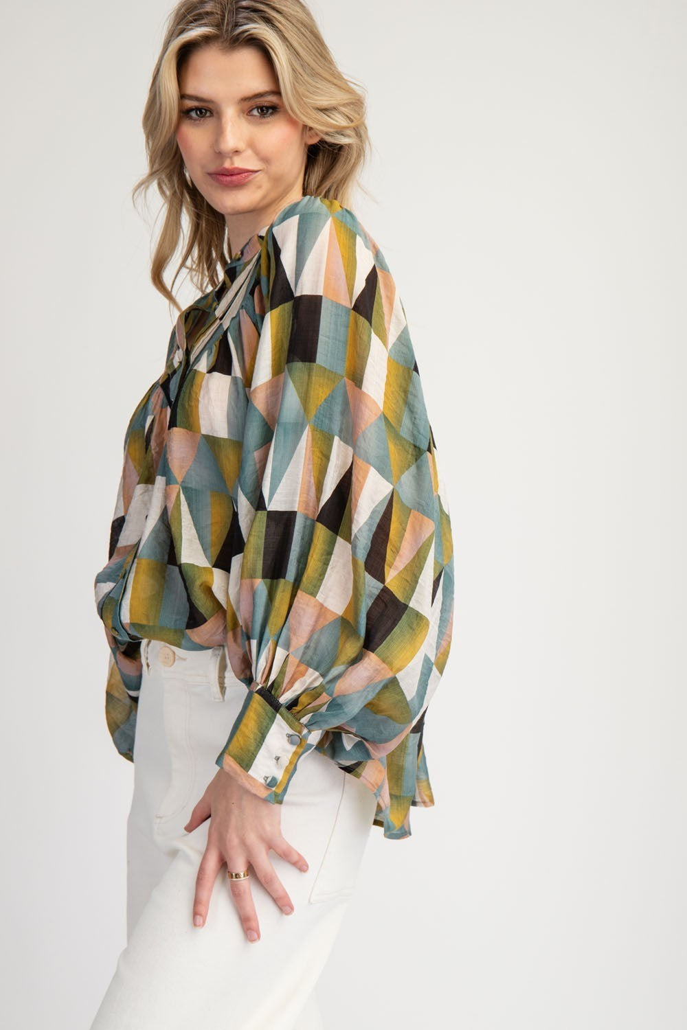 Geometric Print Long Sleeve