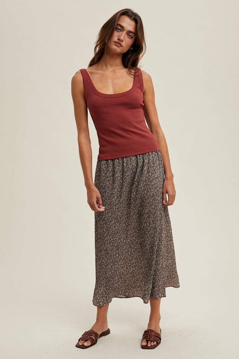 Micro Pleated Midi Skirt