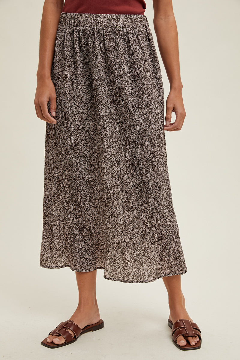 Micro Pleated Midi Skirt