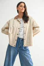 Barn Jacket With Corduroy Contrast