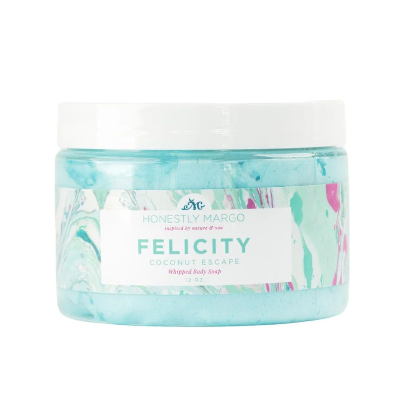 Coconut Escape Felicity Whipped Soap with Spa Shrubbie Gift Set