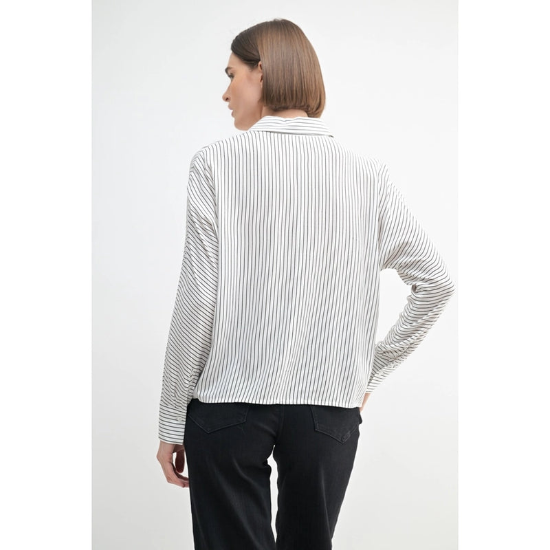 Ivory Black Striped Blouse