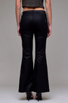 Black Coated Mid Rise 31" Inseam Fashion Flare