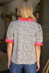 Animal Print Ruffle Top