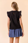 Ruffle Cap Sleeve Lace Top