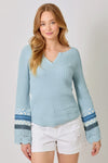 Powder Blue Henley Sweater