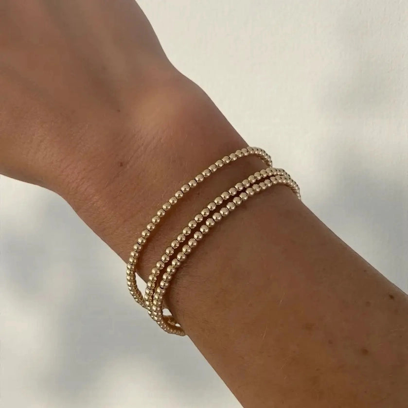 3MM Classic Ball Bead 14KG Filled Bracelet-Waterproof