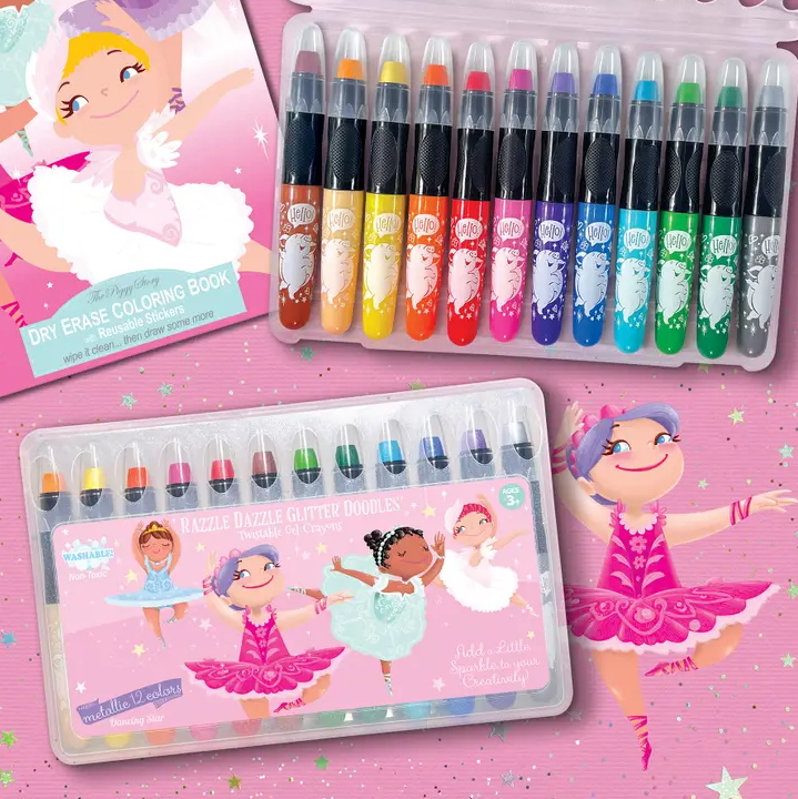 Glitter Ballerina Dry Erase Coloring Gift Set