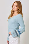 Powder Blue Henley Sweater