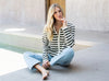 THML Knit Olive Stripe Cardigan Sweater