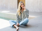 THML Knit Olive Stripe Cardigan Sweater