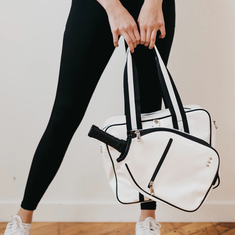 Poppy Patent Pickleball Bag in White Patent – My Sanctuary Boutique Poppy Patent Pickleball Bag in White Patent – My Sanctuary Boutique