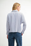 Blue and Navy Sriped Blouse