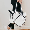 Poppy Patent Pickleball Bag in White Patent