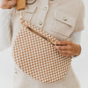 Checkered Tan Westlyn Woven Bum Bag