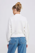 Dolman Half Zip White Top