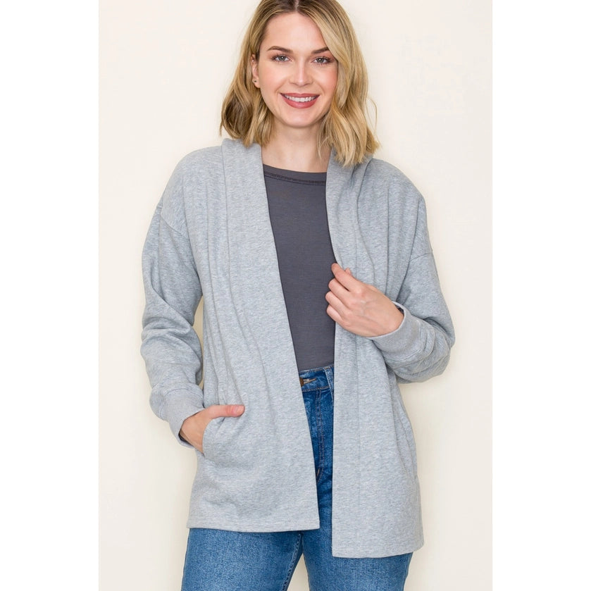 French Terry Hoodie Cardigan