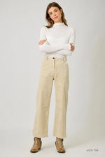 Washed Corduroy Trousers in Almond