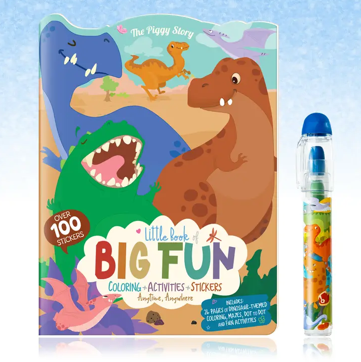 Dinosaur World Activity Book & Stackable Crayon Gift Set