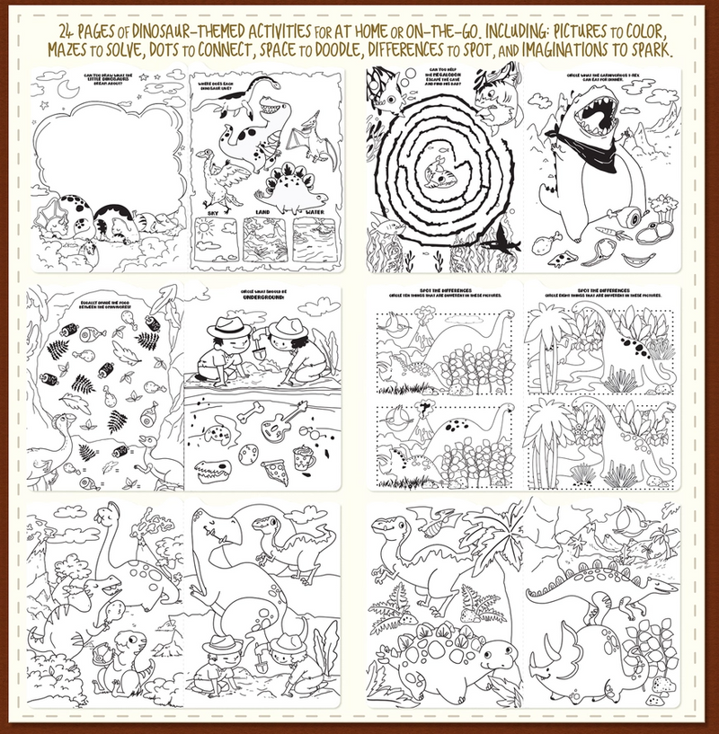 Dinosaur World Activity Book & Stackable Crayon Gift Set