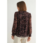 Burgundy Ditsy Flower Blouse