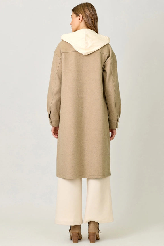 Twofer Hoodie Solid Coat