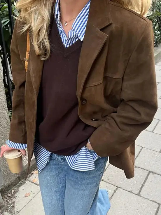 Old School Oversized Suede Blazer