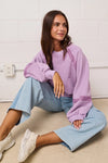 Lavender Lace Trim Sweatshirt